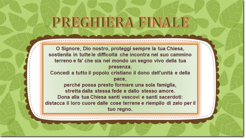 Preghiera finale Preghiera finale