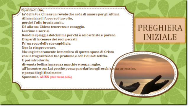Preghiera iniziale Preghiera iniziale